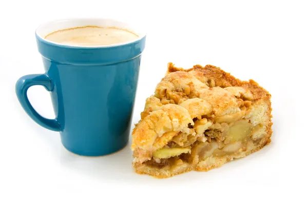 Káva a jablečný koláč — Stock fotografie