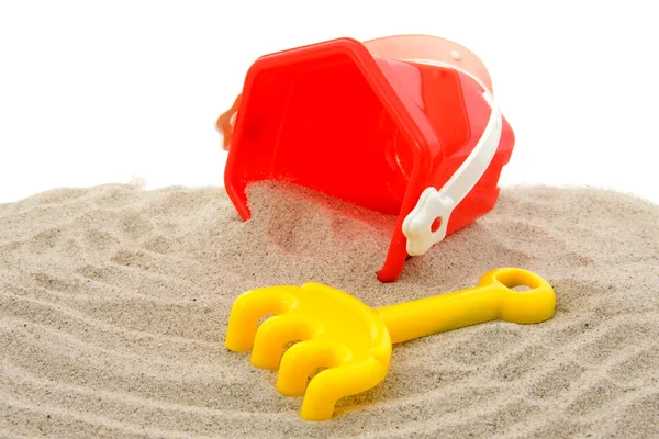 Műanyag játék játékok a strandon — Stock Fotó