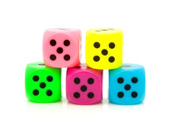 Colorful dice clipart