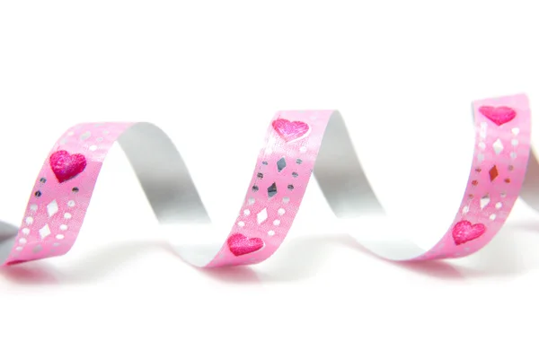 stock image Pink streamer with hearts