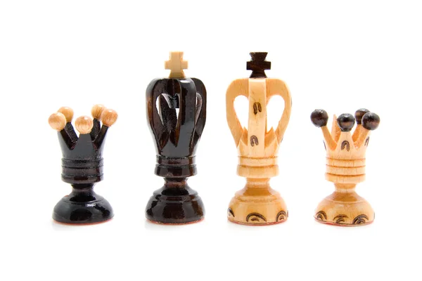 Peones de ajedrez rey y reina — Foto de Stock