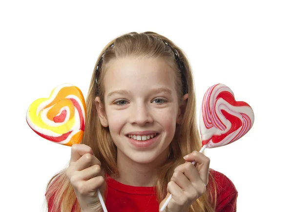 Young girl with lollipops — Stock Photo, Image