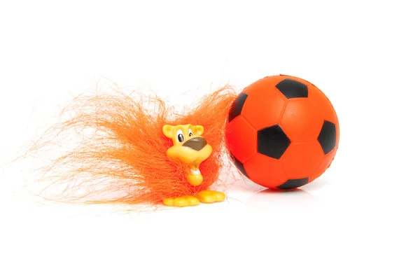 Oranžový fotbalové příslušenství — Stock fotografie