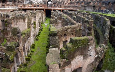 Inside of the colosseum in Rome clipart