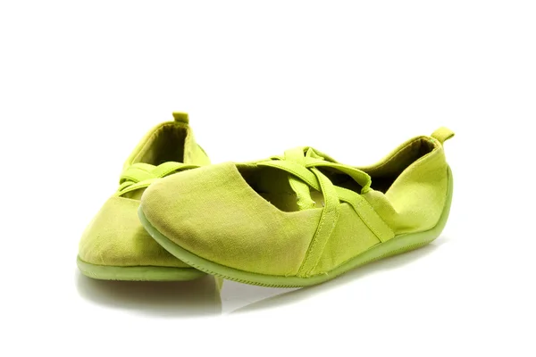 Zielony balet buty — Zdjęcie stockowe