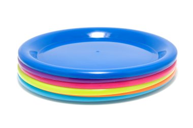 Colorful plastic plates clipart