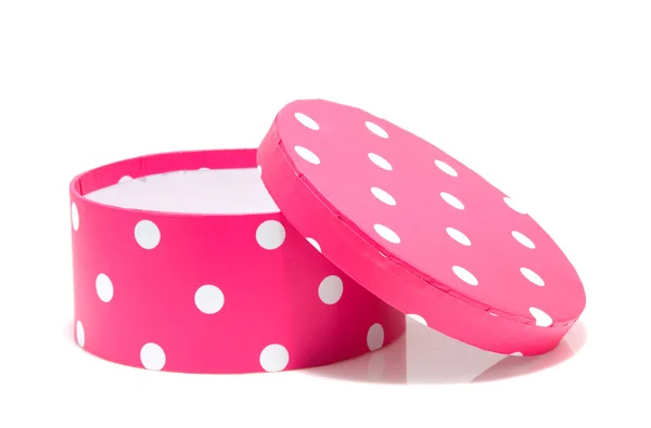 Pink box with white dots — Stock Photo, Image