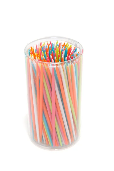 Coloridos picos de dientes de plástico — Foto de Stock