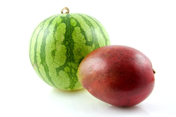 Свежий манго и фрукты дыни — стоковое фото