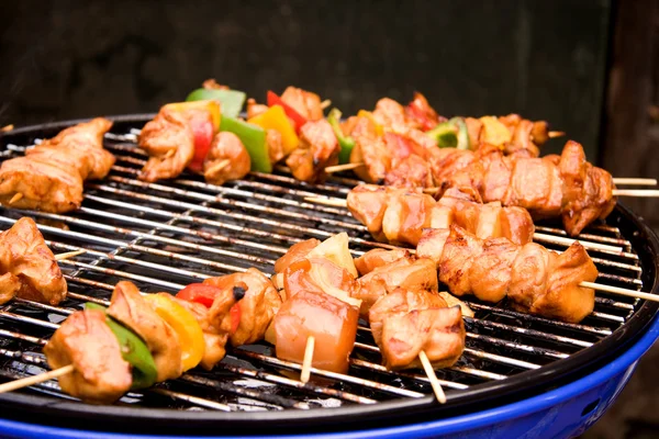 BBQ meat with paprika and pineapple — Stock Photo, Image