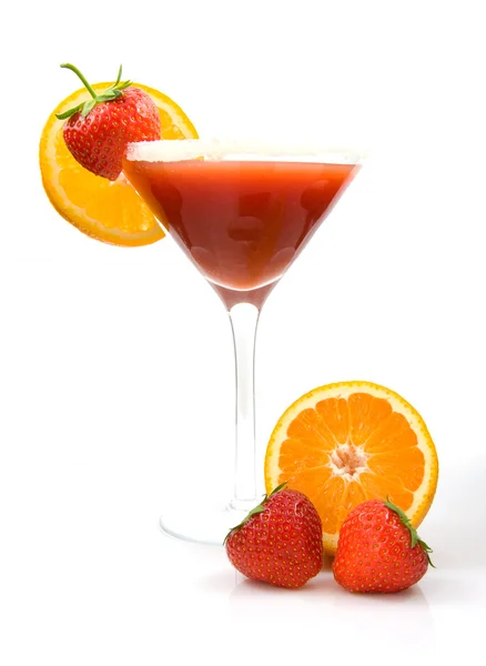 Fresh tropical strawberry cocktail — Stock Photo, Image
