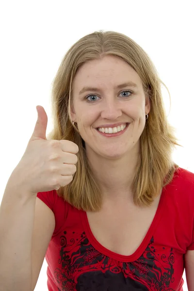 Young women with thumbs up — Stock Photo, Image