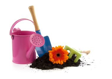 Colorful gardening tools clipart