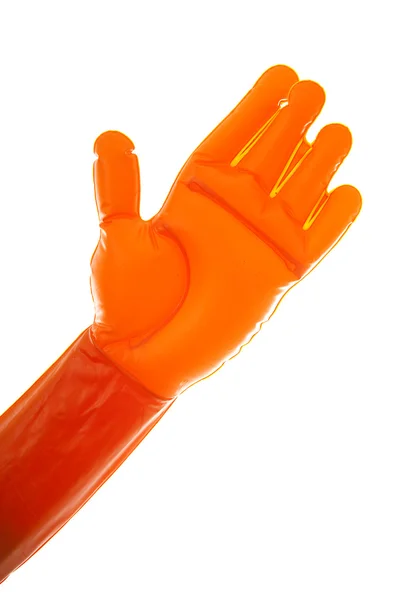Orange blown up hand — Stock Photo, Image