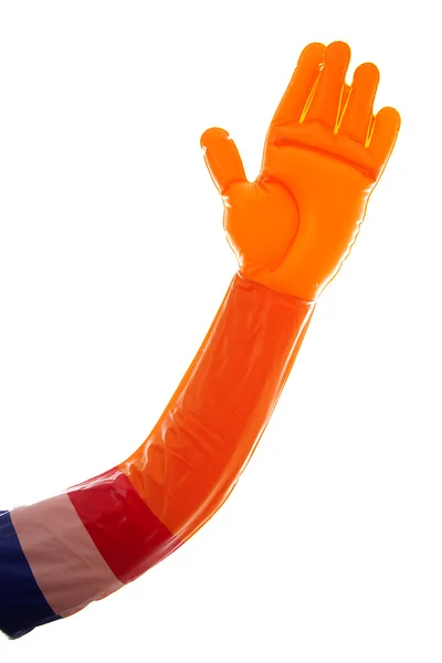 Orange blown up hand — Stock Photo, Image