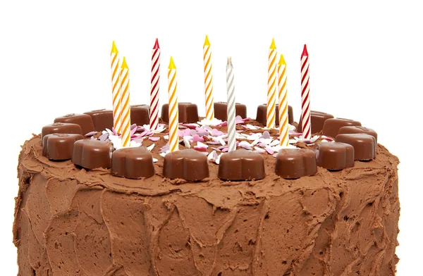 チョコレートの誕生日ケーキ — ストック写真