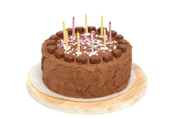 초콜릿 생일 케이크 — 스톡 사진