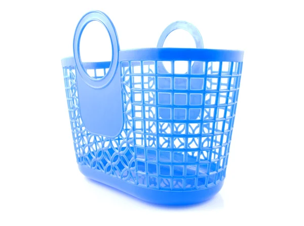 Blå plast shopping väska — Stockfoto