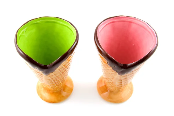 Порожні барвисті крижані чаші — стокове фото