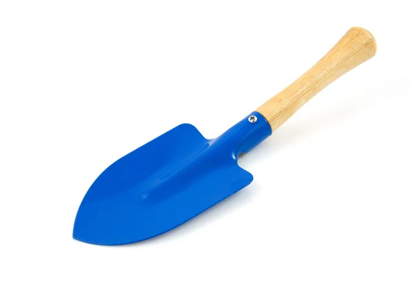 Голубая лопата, садовый инструмент — стоковое фото