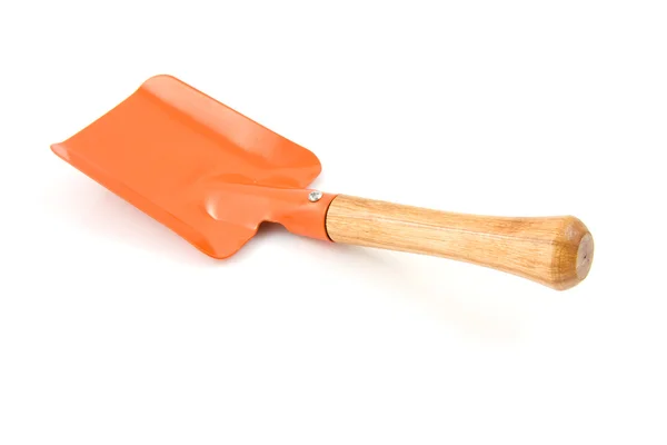 Садовый инструмент, оранжевая лопата — стоковое фото