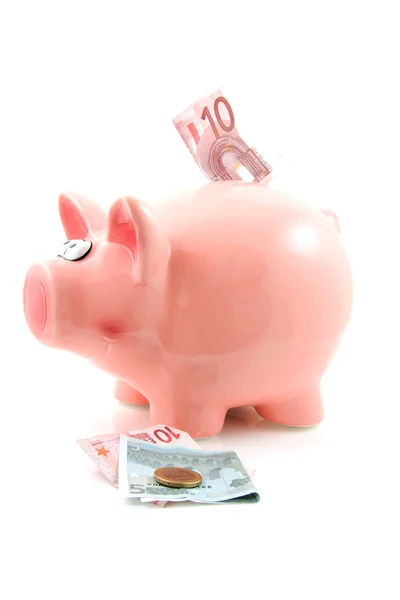 Piggy bank with money — Stock Photo, Image