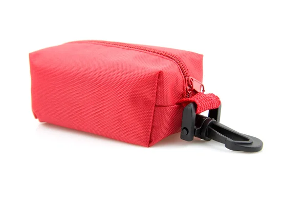 Μικρή κόκκινη τσάντα ταξιδιού — Φωτογραφία Αρχείου