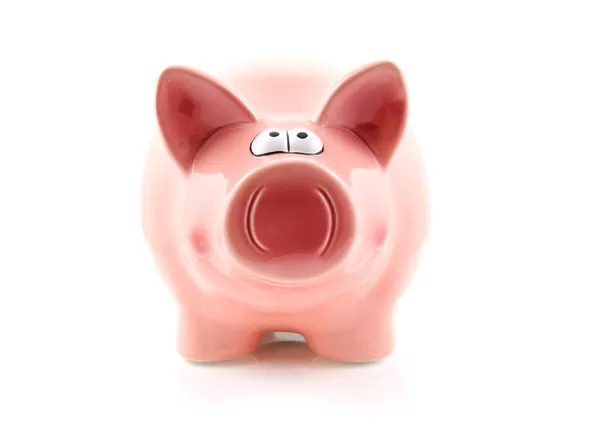 Piggy bank rosa em branco — Fotografia de Stock