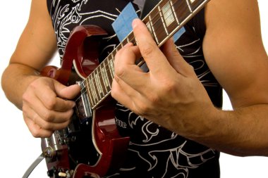 Man plays guitar clipart