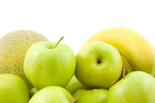 Vruchten, meloen, apple en bananen — Stockfoto