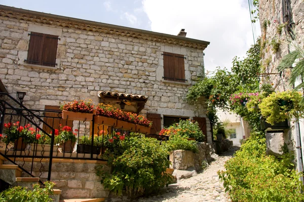 stock image Typical French house in small street