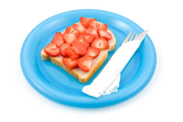 딸기와 빵 — 스톡 사진