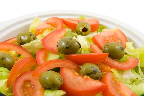 Fres saláta fehér tál — Stock Fotó
