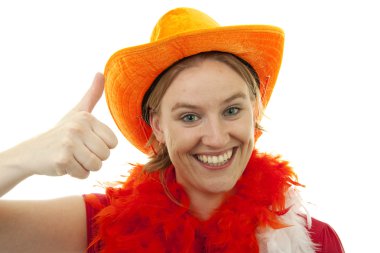 Female dutch soccer fan clipart