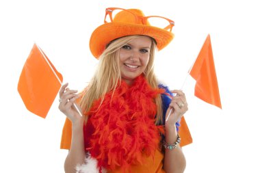 Female dutch soccer fan clipart