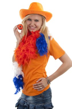 Female dutch soccer fan clipart