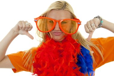 Female dutch soccer fan clipart