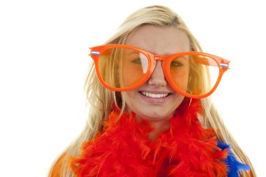 Female dutch soccer fan clipart