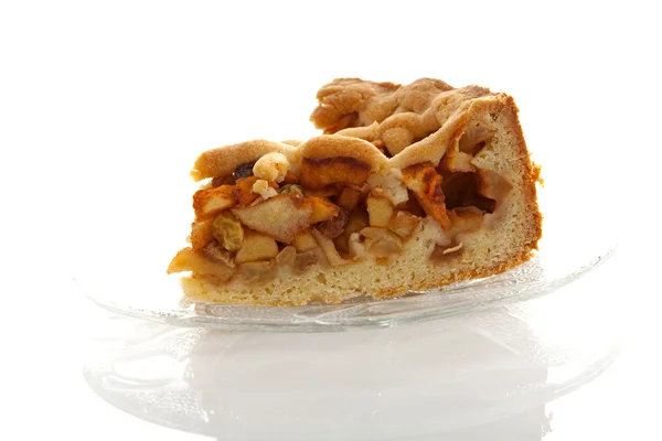 Pedazo de pastel de manzana horneado en casa — Foto de Stock