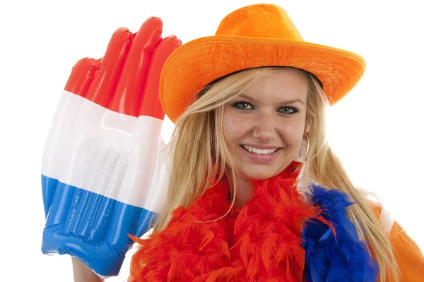 Ženské nizozemský fotbalový fanoušek — Stock fotografie