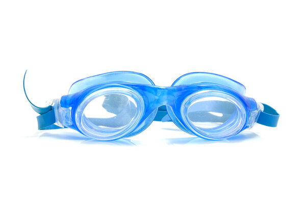 Blue dive goggles