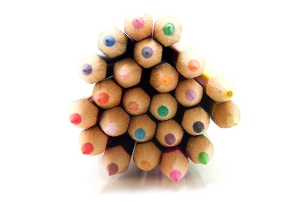 Colored pencils front view in closeup — Stock Photo, Image