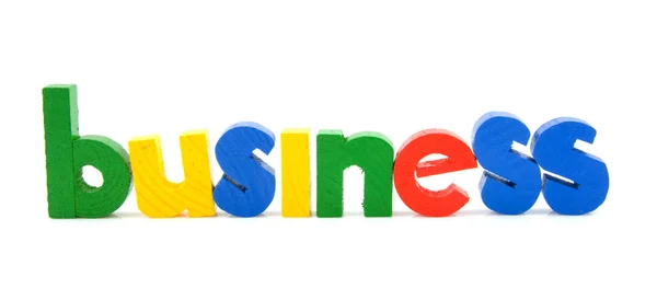 Word business en lettres colorées en bois — Photo