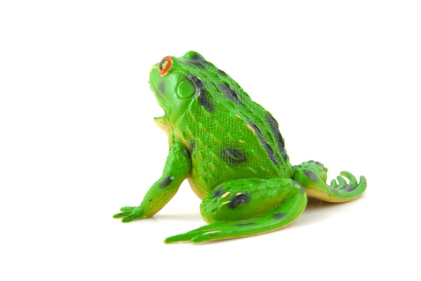 Zabawki z tworzyw sztucznych zielona żaba — Zdjęcie stockowe