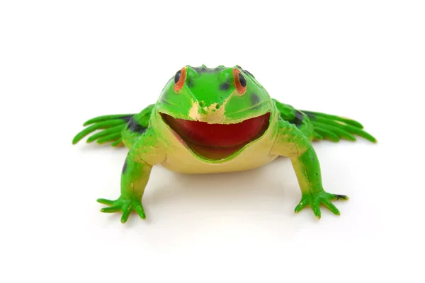 塑料绿色青蛙玩具 — 图库照片