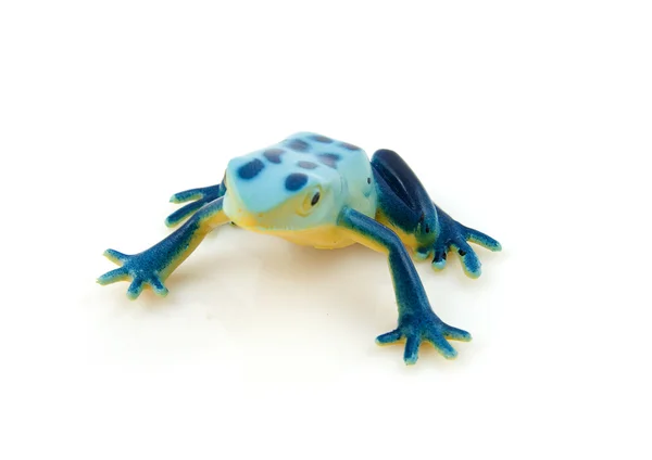 Zabawki z tworzyw sztucznych niebieski żaba — Zdjęcie stockowe