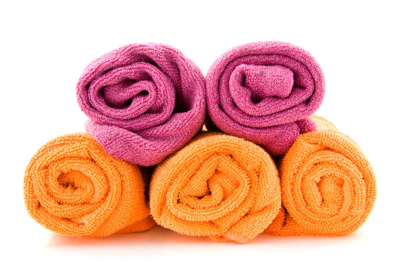 Rolls of colorful towels