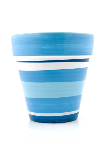 Vaso vuoto della pianta blu — Foto Stock