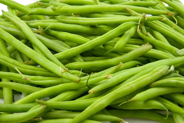 Syrové zelené fazolky v detailním — Stock fotografie