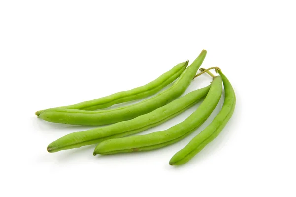 5 つの生の緑の豆 — ストック写真